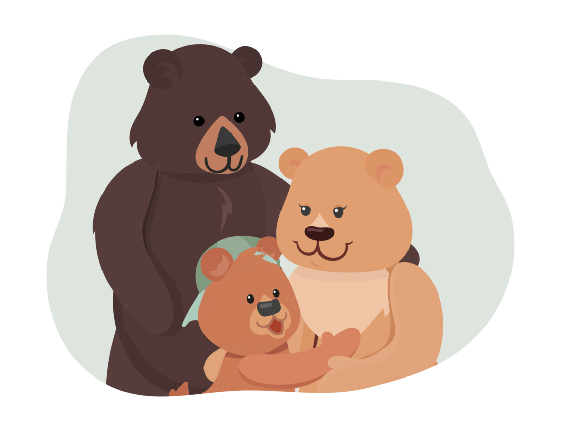 Illustration von einer Bärenfamilie