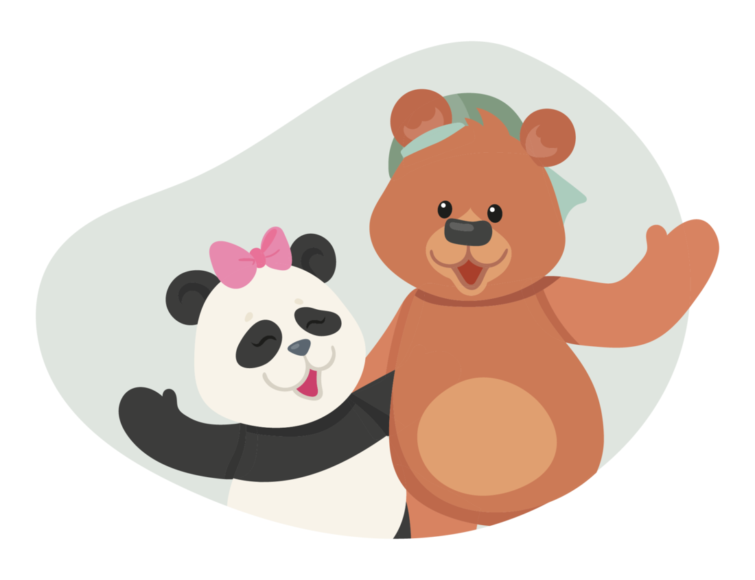 Illustration von einem Kids und einem Teenie Bär