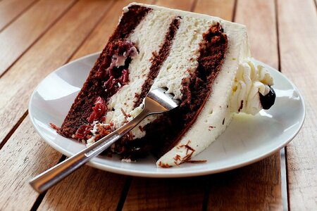 Stück einer Schwarzwälder Kirschtorte